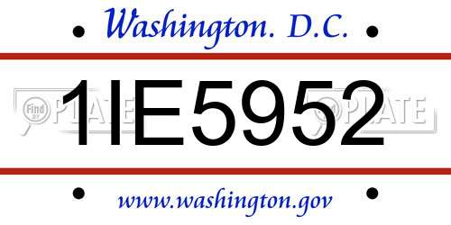 1IE5952 District Of Columbia License Plate