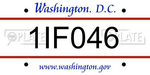 1IF046 District Of Columbia License Plate