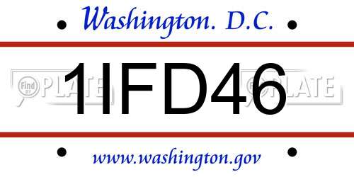 1IFD46 District Of Columbia License Plate