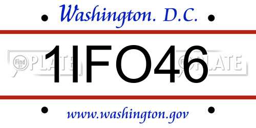 1IFO46 District Of Columbia License Plate