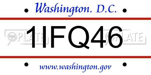 1IFQ46 District Of Columbia License Plate