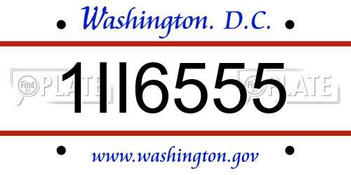 1II6555 District Of Columbia License Plate
