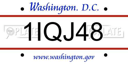 1IQJ48 District Of Columbia License Plate