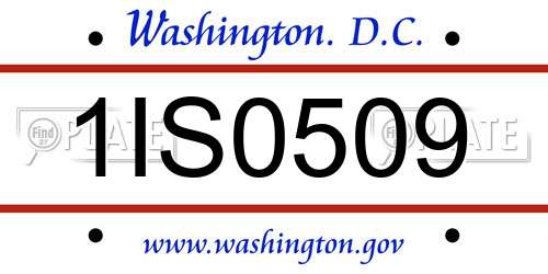 1IS0509 District Of Columbia License Plate