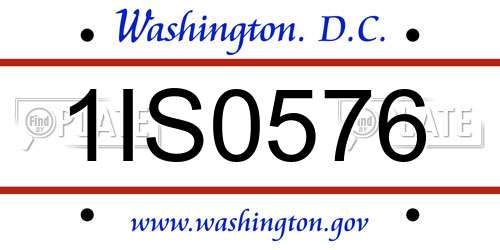 1IS0576 District Of Columbia License Plate