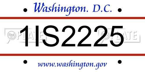 1IS2225 District Of Columbia License Plate