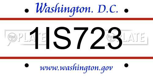 1IS723 District Of Columbia License Plate