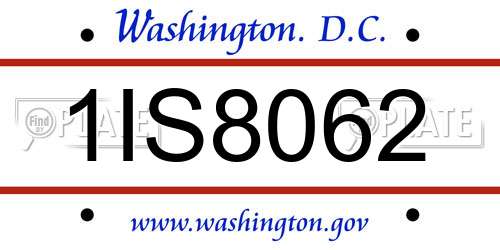 1IS8062 District Of Columbia License Plate