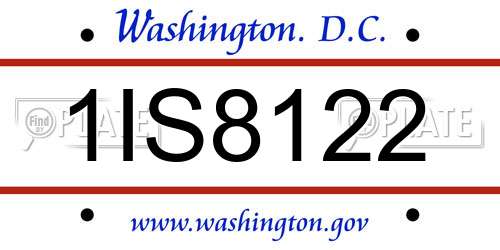 1IS8122 District Of Columbia License Plate