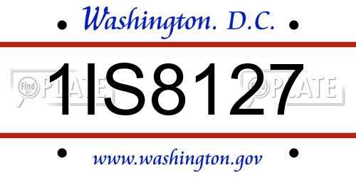 1IS8127 District Of Columbia License Plate