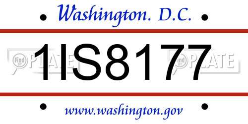 1IS8177 District Of Columbia License Plate