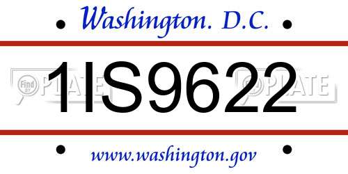 1IS9622 District Of Columbia License Plate