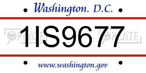 1IS9677 District Of Columbia License Plate