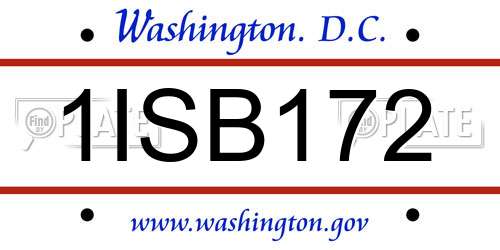 1ISB172 District Of Columbia License Plate