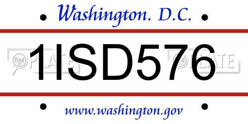 1ISD576 District Of Columbia License Plate