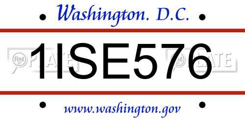 1ISE576 District Of Columbia License Plate