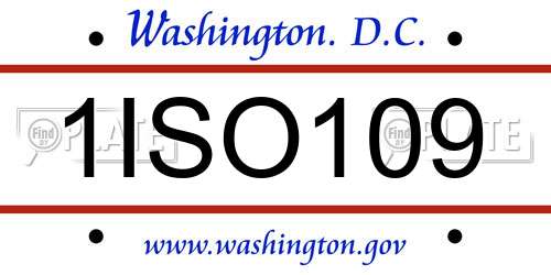 1ISO109 District Of Columbia License Plate