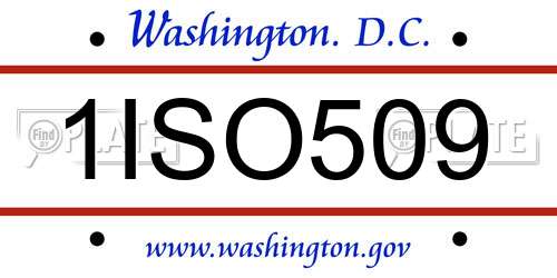1ISO509 District Of Columbia License Plate