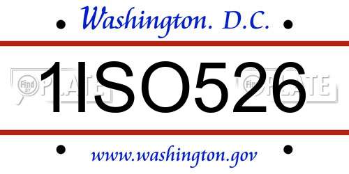 1ISO526 District Of Columbia License Plate