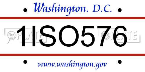 1ISO576 District Of Columbia License Plate