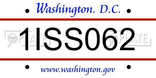 1ISS062 District Of Columbia License Plate