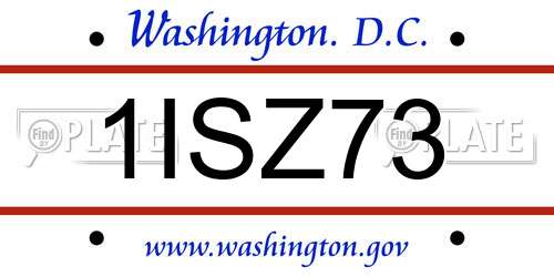 1ISZ73 District Of Columbia License Plate