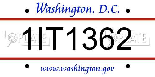 1IT1362 District Of Columbia License Plate