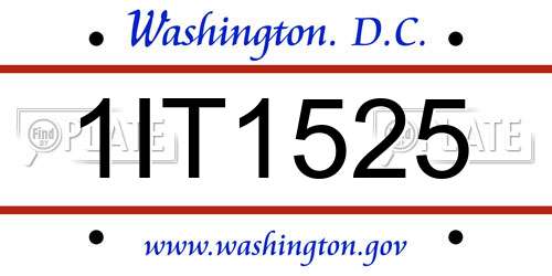 1IT1525 District Of Columbia License Plate