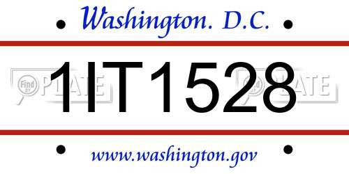 1IT1528 District Of Columbia License Plate