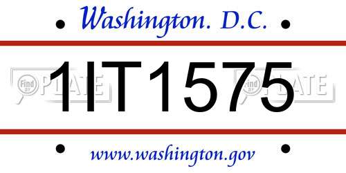 1IT1575 District Of Columbia License Plate