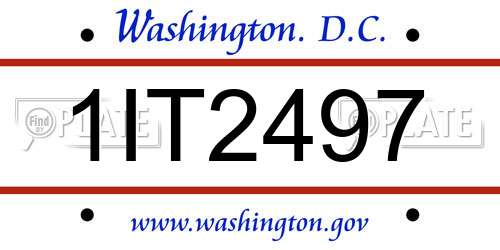 1IT2497 District Of Columbia License Plate