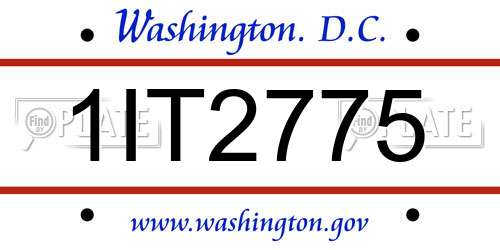 1IT2775 District Of Columbia License Plate
