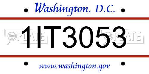 1IT3053 District Of Columbia License Plate