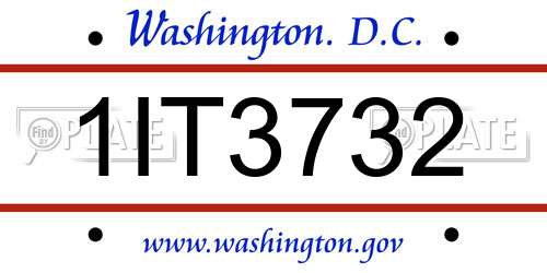 1IT3732 District Of Columbia License Plate