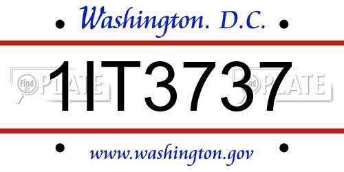 1IT3737 District Of Columbia License Plate