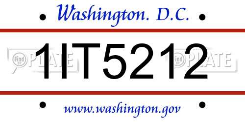 1IT5212 District Of Columbia License Plate