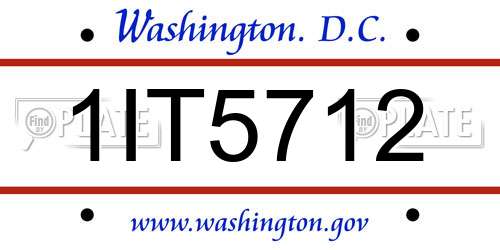1IT5712 District Of Columbia License Plate