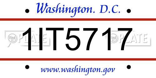 1IT5717 District Of Columbia License Plate