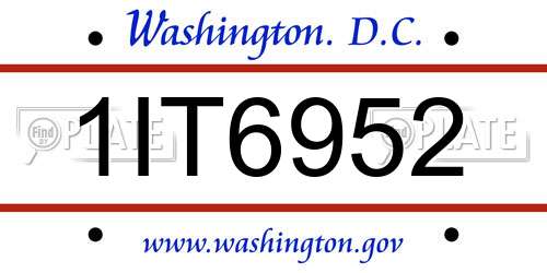 1IT6952 District Of Columbia License Plate