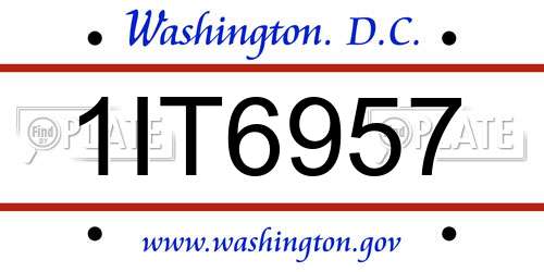 1IT6957 District Of Columbia License Plate