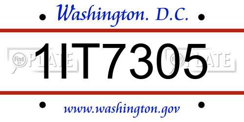 1IT7305 District Of Columbia License Plate