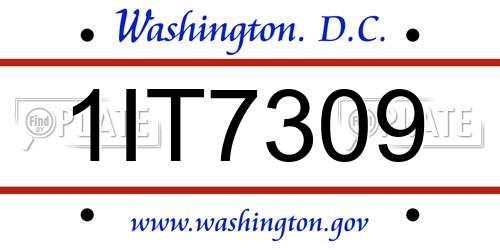 1IT7309 District Of Columbia License Plate