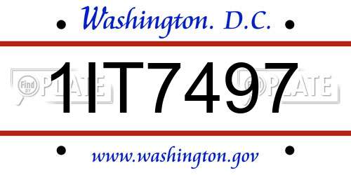 1IT7497 District Of Columbia License Plate