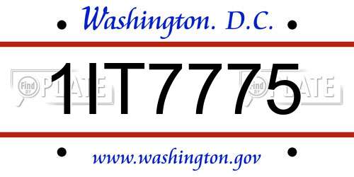 1IT7775 District Of Columbia License Plate