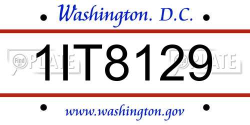 1IT8129 District Of Columbia License Plate