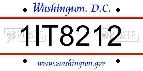 1IT8212 District Of Columbia License Plate