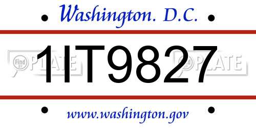 1IT9827 District Of Columbia License Plate