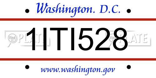 1ITI528 District Of Columbia License Plate