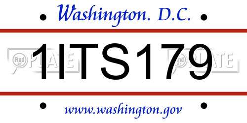 1ITS179 District Of Columbia License Plate