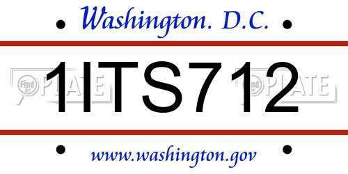 1ITS712 District Of Columbia License Plate